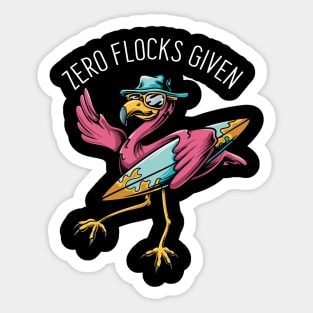 Zero Flocks Given Flamingo Sticker